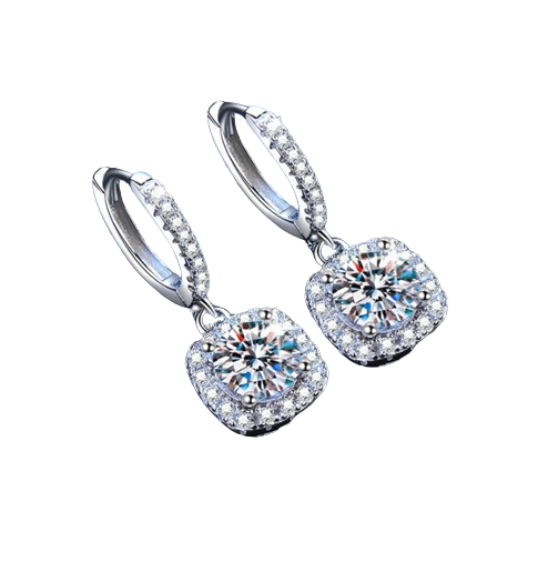 925  Silver Earring 1ct D Color Moissanite - Vogue J'adore