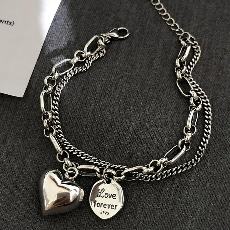 925 Sterling Silver Forever Love Heart Bracelet - Vogue J'adore