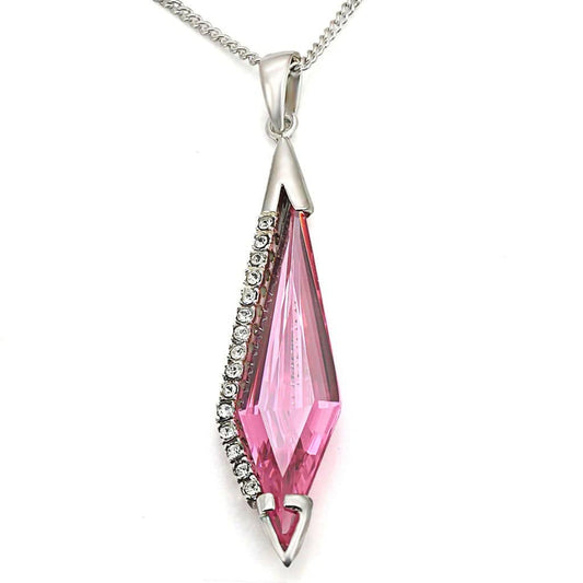 Silver 925 Sterling Silver Pendant with AAA Grade CZ  in Rose - Linda - Vogue J'adore