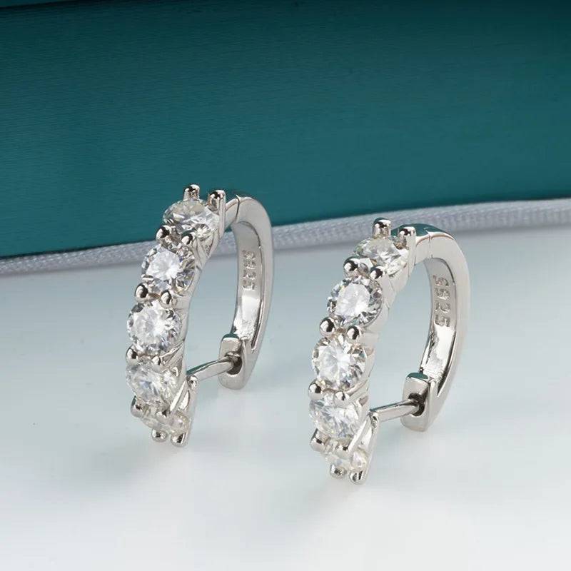 925 Sterling Silver Moissanite 1CT Earrings - Celestial Hues Star Collection - Vogue J'adore