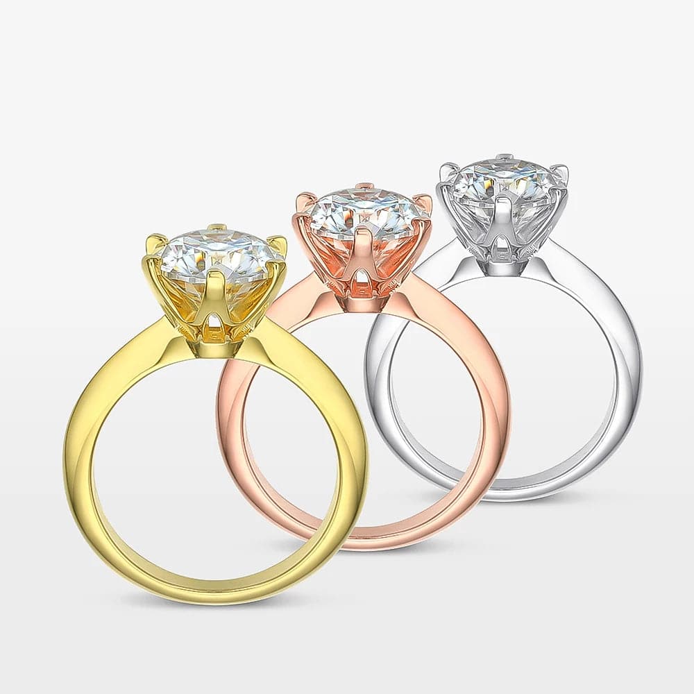 Princess Natalia - Solitaire 3 Carats D Color Moissanite 925 sterling silver Wedding Ring - Vogue J'adore
