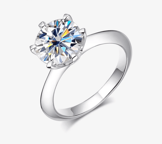 Princess Natalia - Solitaire 3 Carats D Color Moissanite 925 sterling silver Wedding Ring - Vogue J'adore
