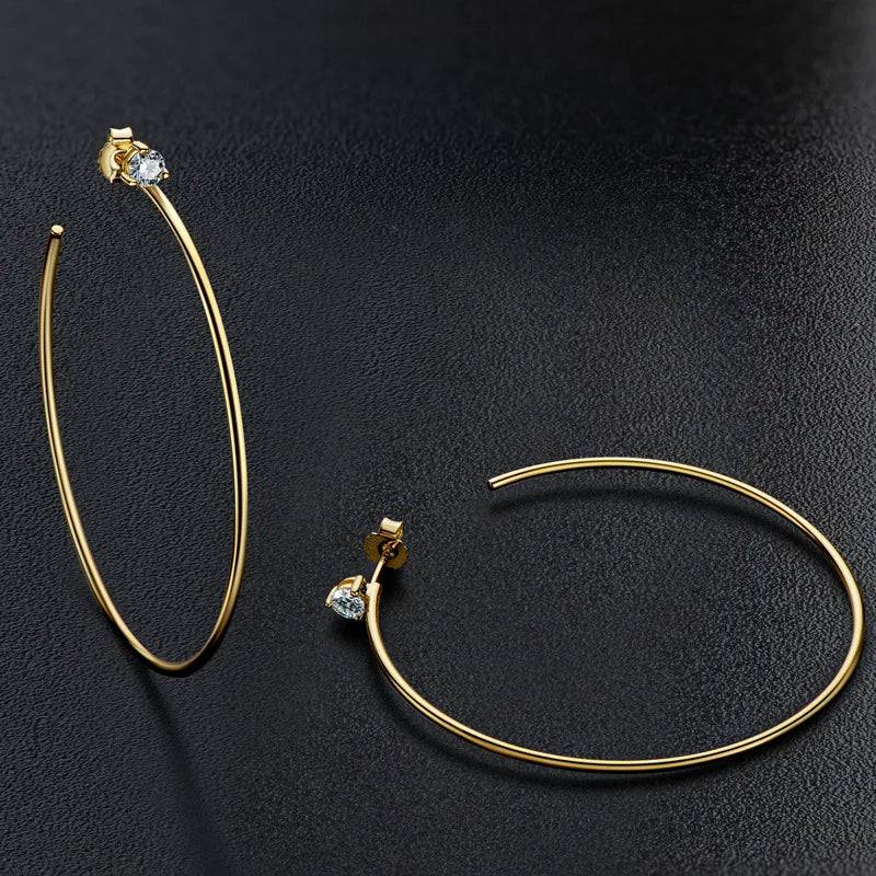 0.3CT Moissanite Large Hoop Earrings in S925 Sterling Silver - Olivia - Vogue J'adore