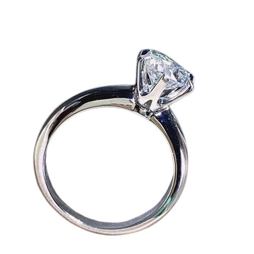 Angelina - 5ct Moissanite Engagement Ring VVS1 Round Lab Diamond - Vogue J'adore