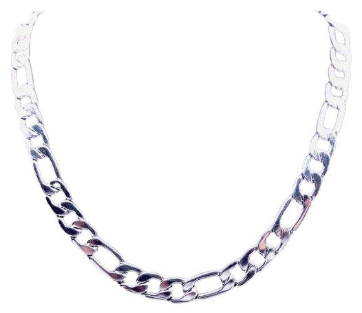 Silver Plated Solid Figaro Brass Classic Chain - Vogue J'adore