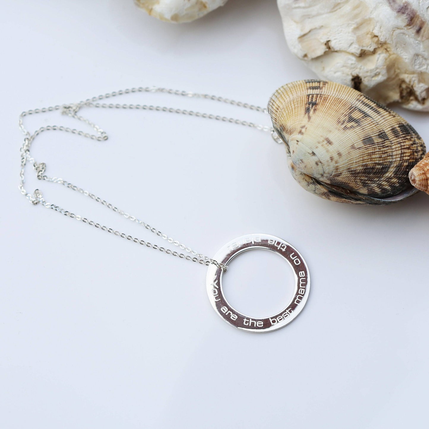 Sterling Silver Halo Necklace - Diana - Engraving Option - Vogue J'adore