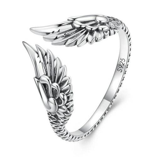 925 Sterling Silver Ring - Vintage Wings Hip Hop Ring - Vogue J'adore